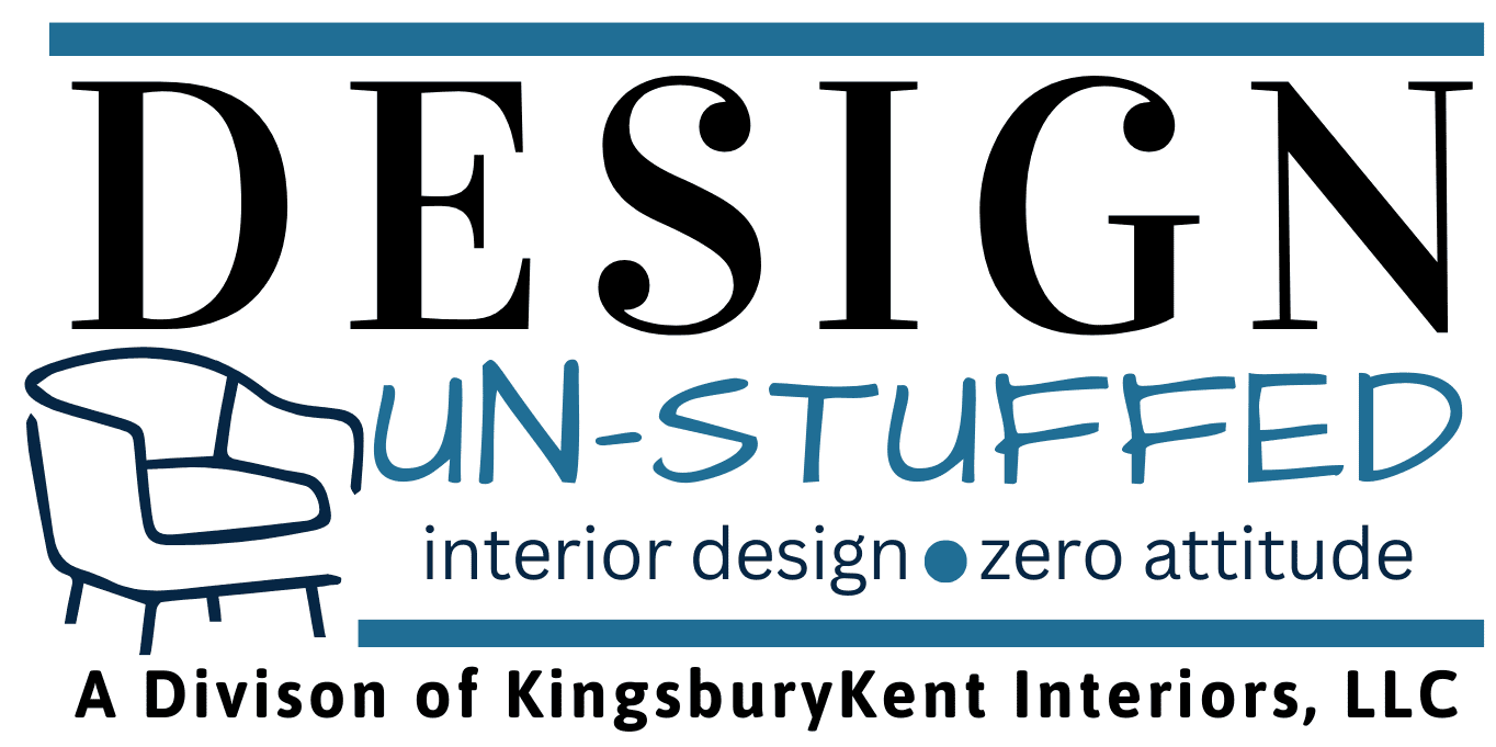 A logo for design fun stuff, with the words interior design zero.